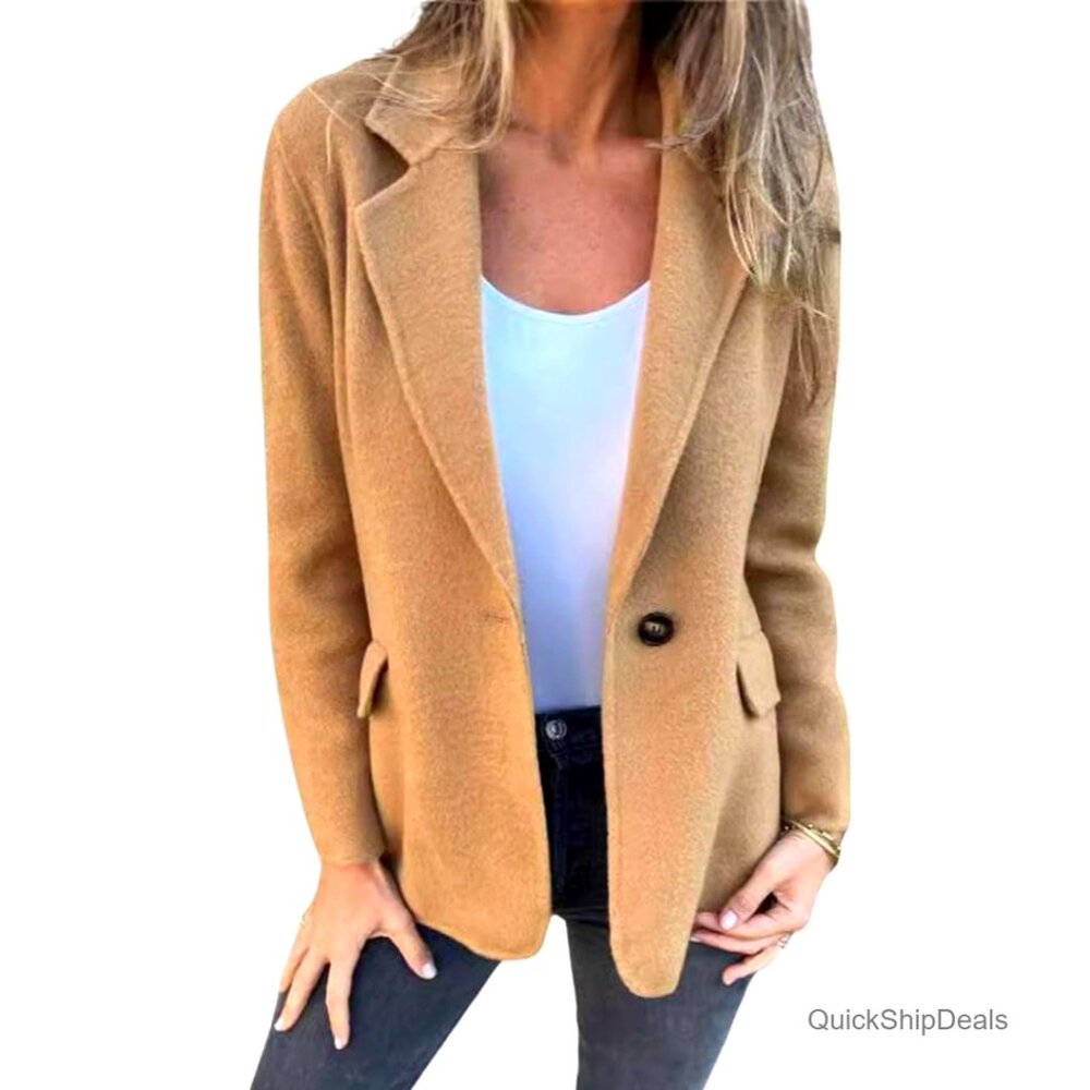 Wool Blend Blazer Jacket, Regular Fit, Business O… - image 1